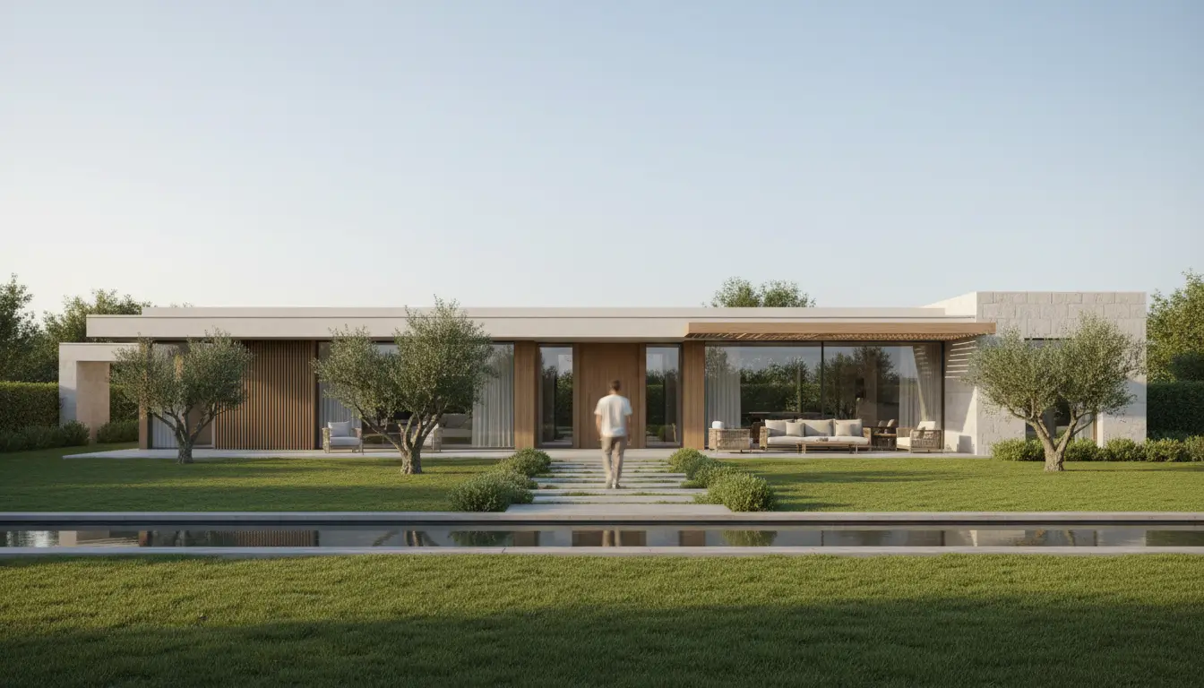 Geniş arsada tek katlı villa