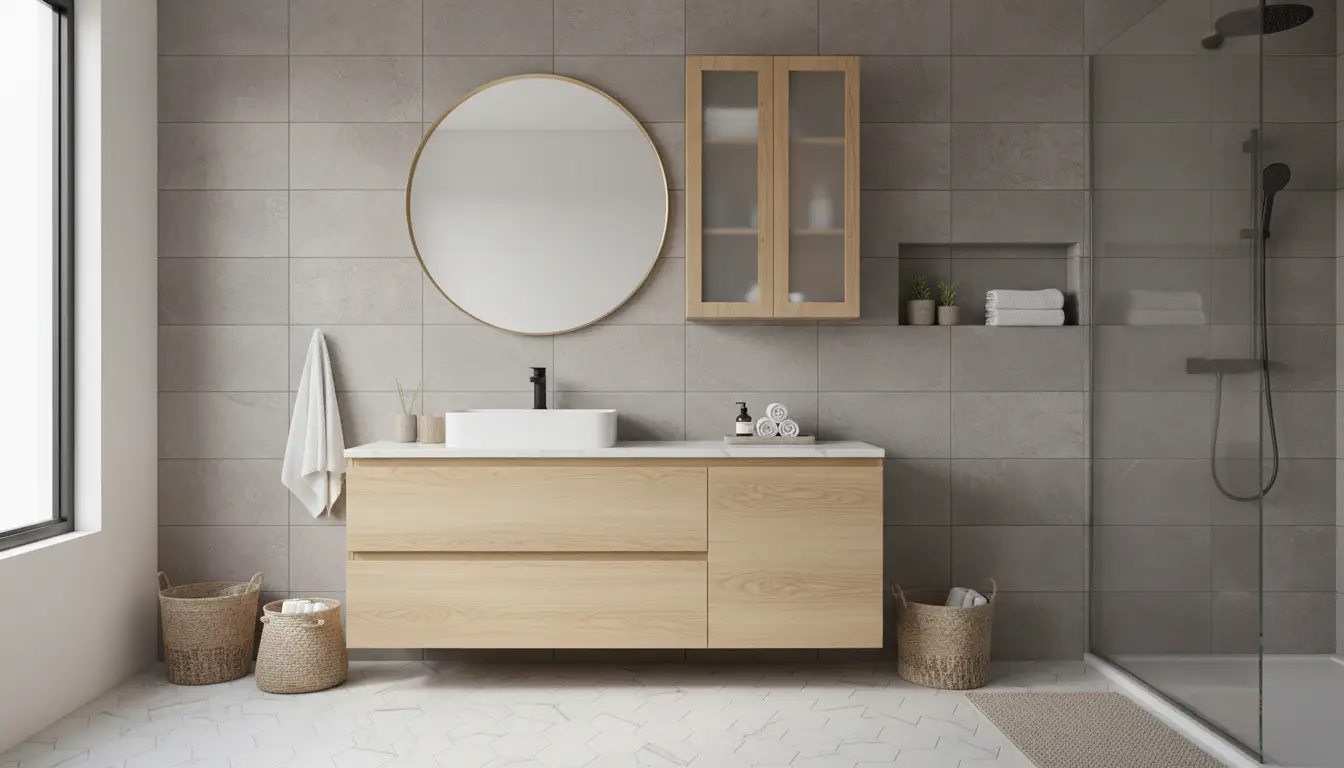 Lavabo altı çekmeceli banyo dolabı