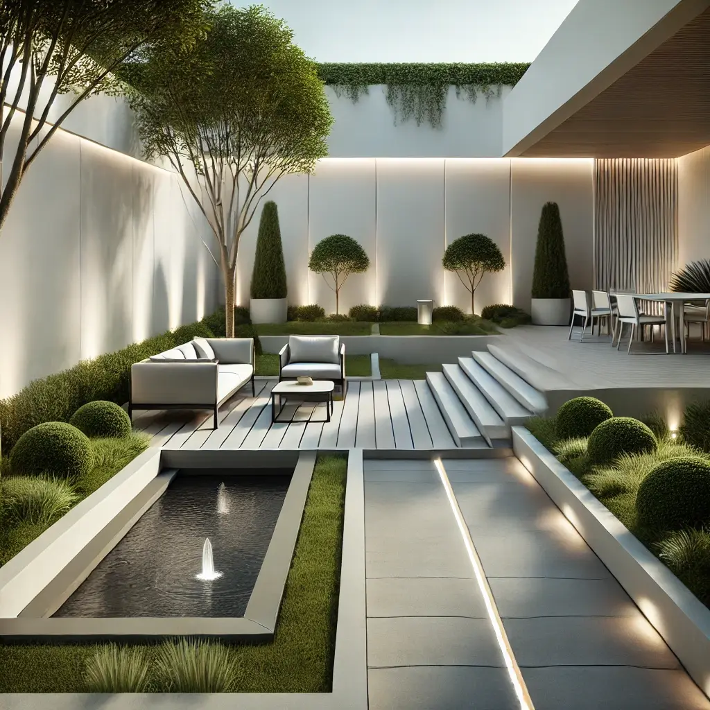 modern ve minimalist bahçe