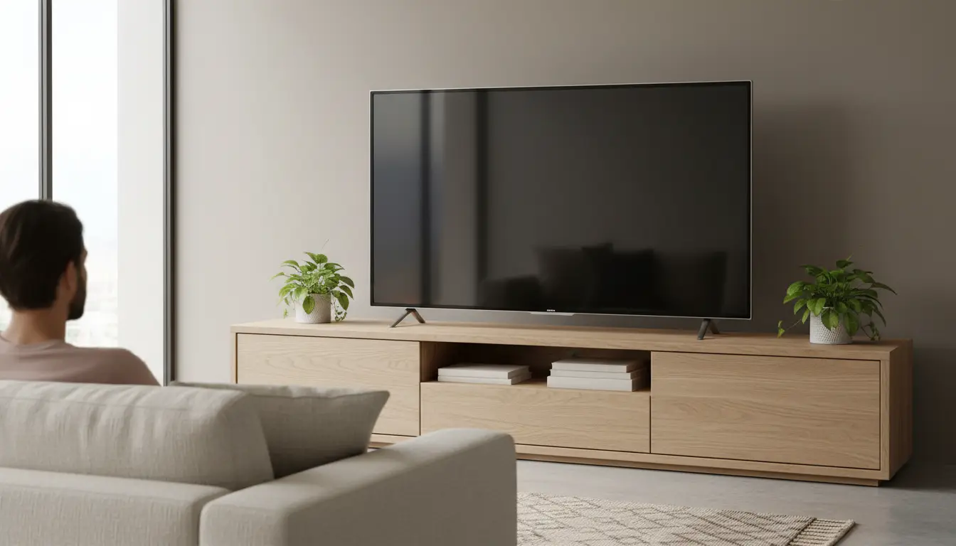 Televizyonu taşırmayan derin TV ünitesi