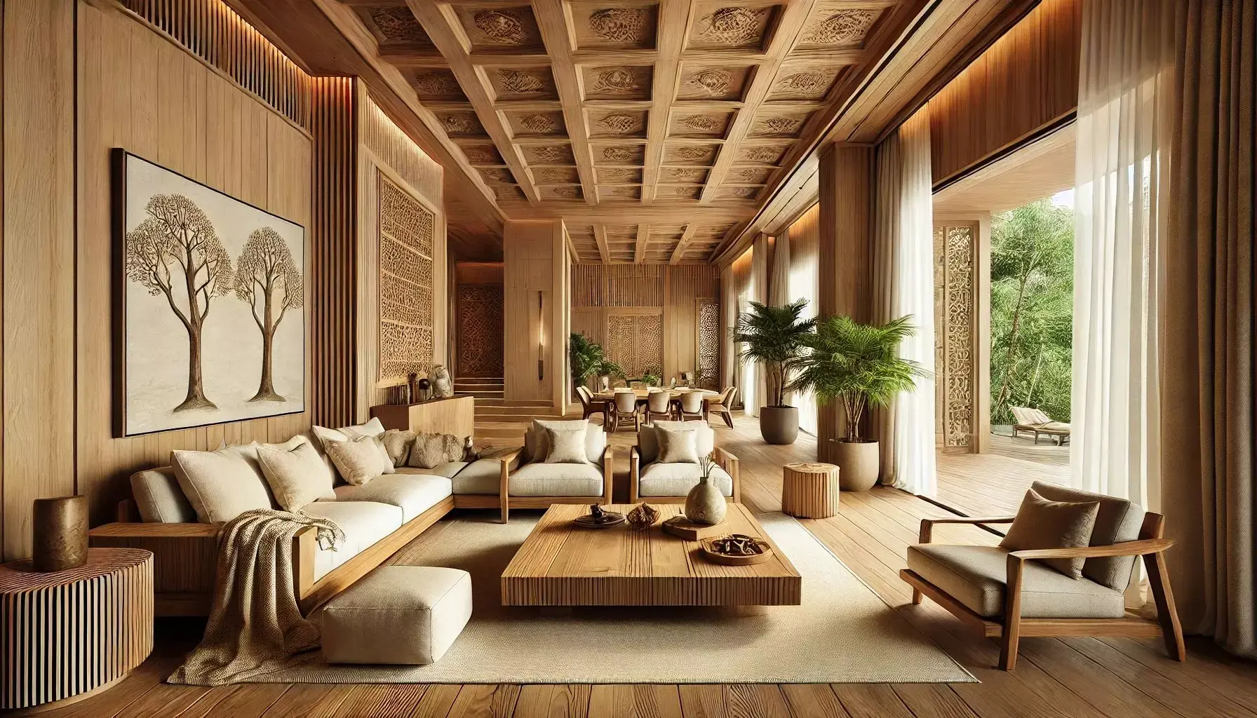 ahşap villa iç dekorasyonu